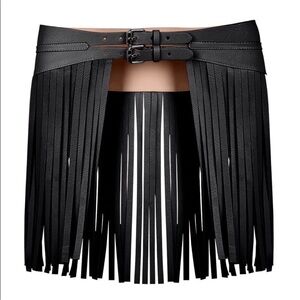 BCBG Black Fringe Belt